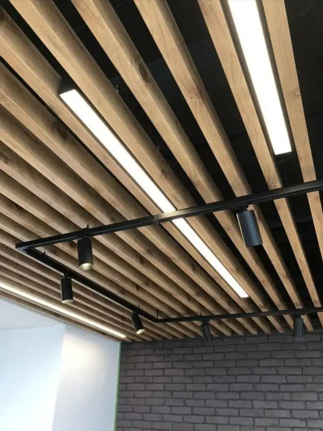 Рейкова стеля з LED і треками